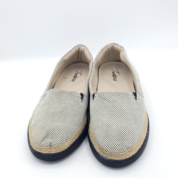 Trotters accent black linen espadrille slip on T1803-010 womens size 8.5w main image 6